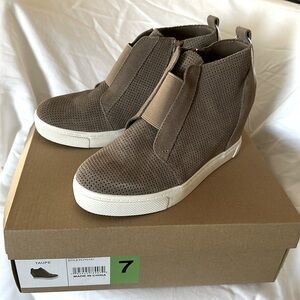 Steve Madden sneaker booties . Color Taupe. Brand new in box never worn.